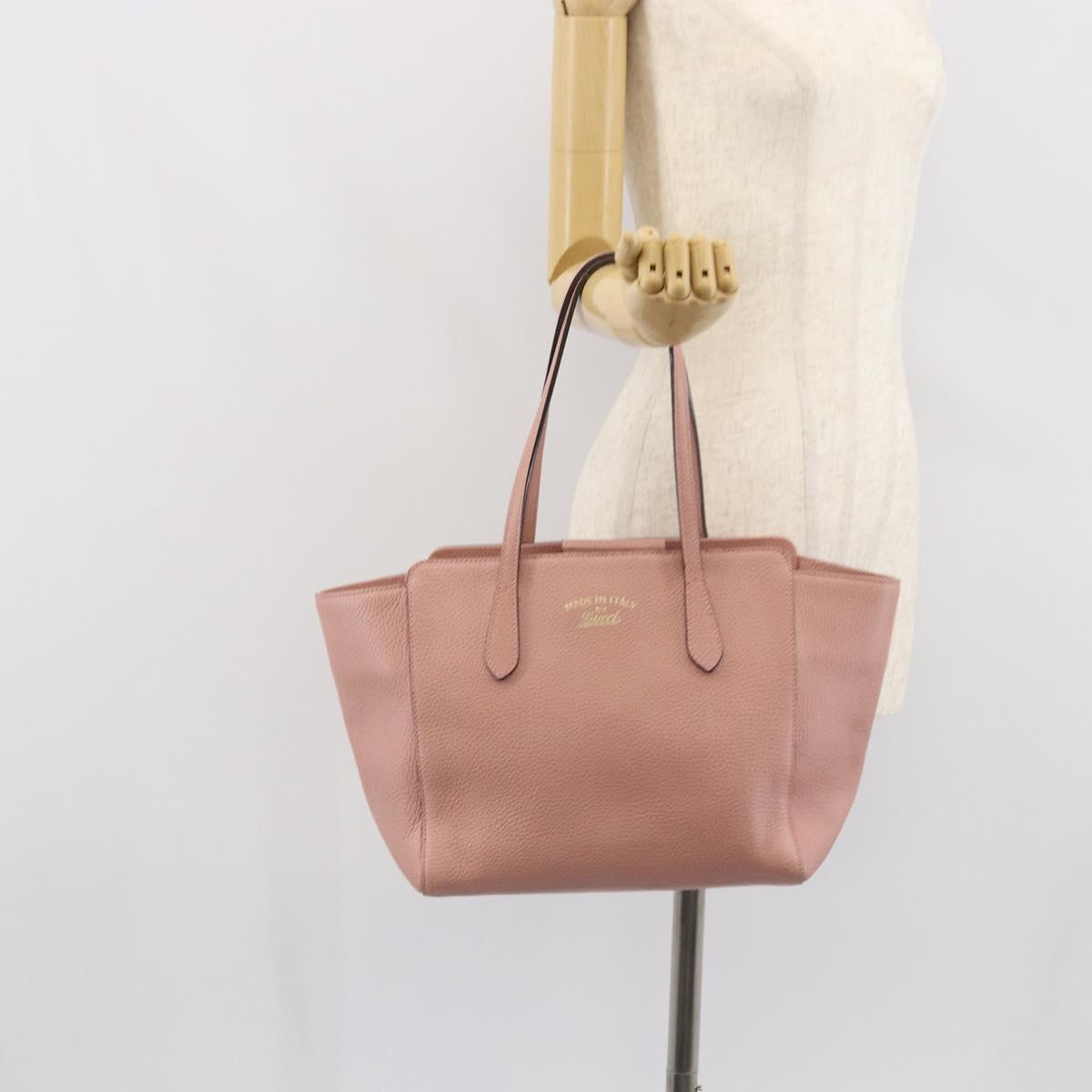 GUCCI Tote Bag Leather Pink Gold 354408 Auth 164490