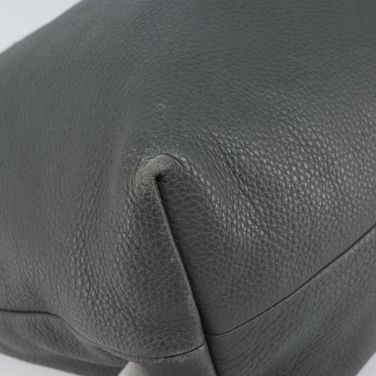 GUCCI Tote Bag Leather Outlet Gray Silver 354665 Auth 164491