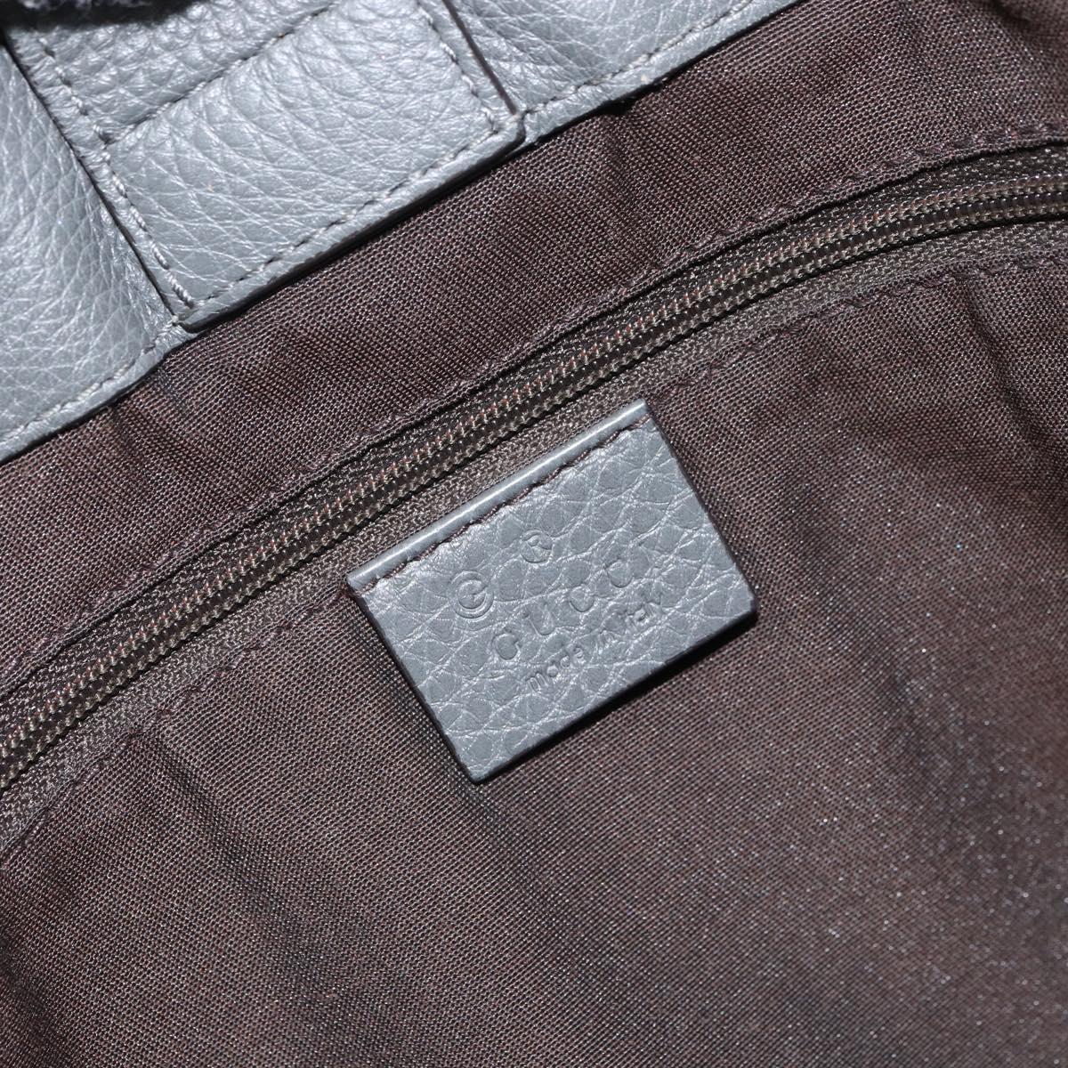 GUCCI Tote Bag Leather Outlet Gray Silver 354665 Auth 164491