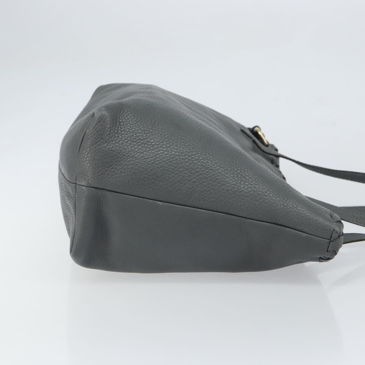 GUCCI Tote Bag Leather Outlet Gray Silver 354665 Auth 164491