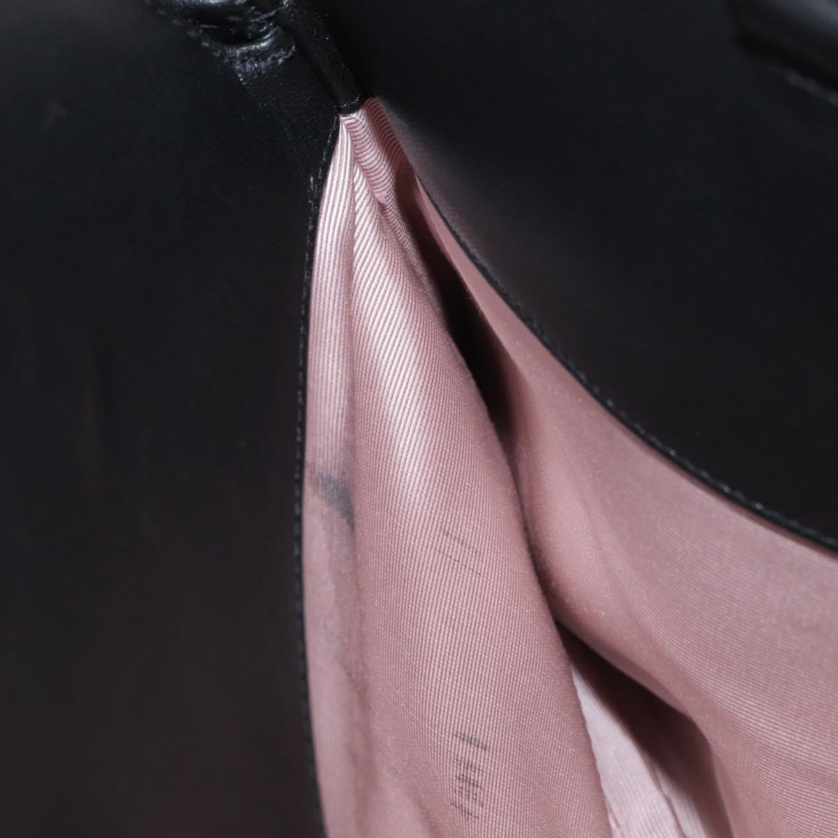 GUCCI Shoulder Bag Leather Black Gold 630595 Auth 164492