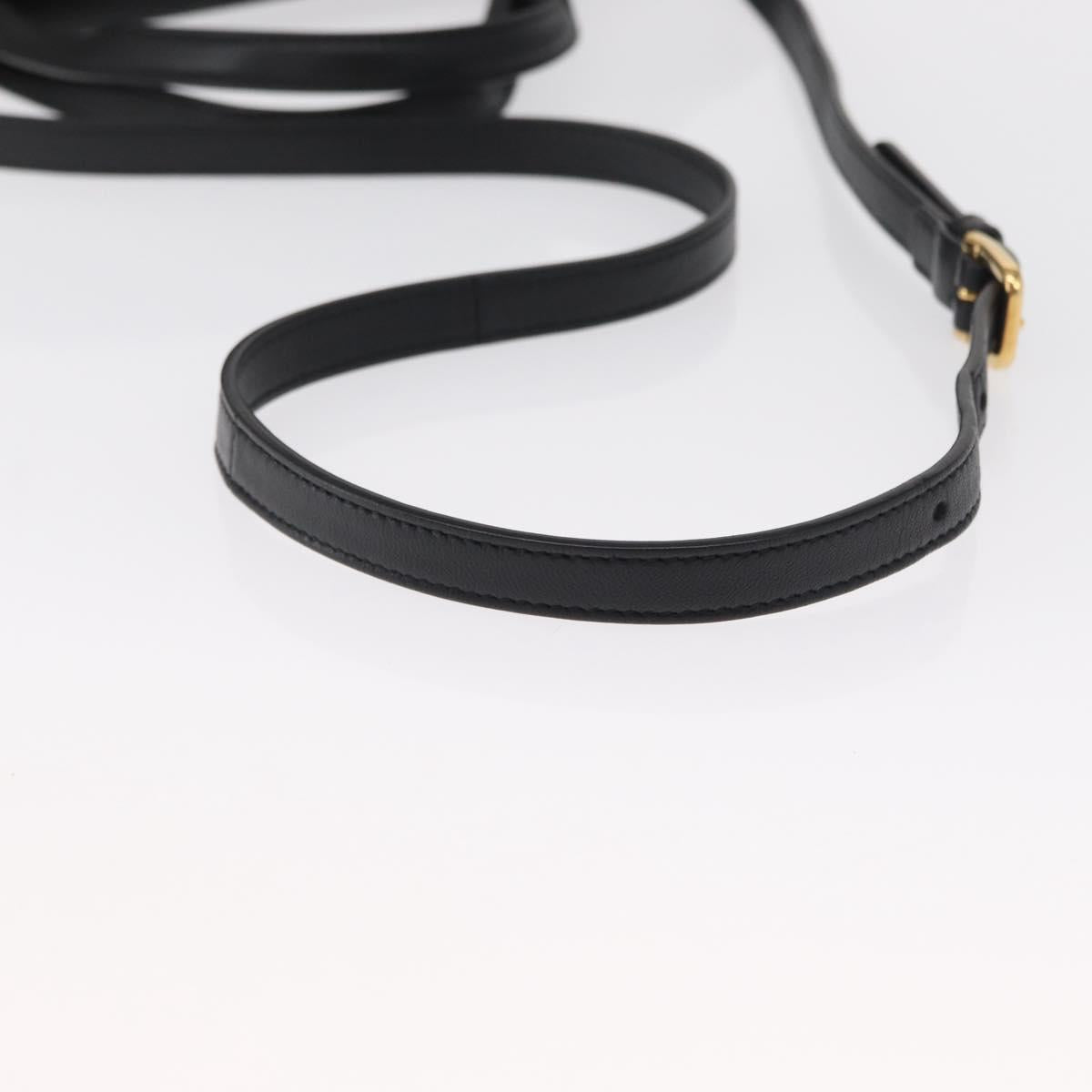 GUCCI Shoulder Bag Leather Black Gold 630595 Auth 164492