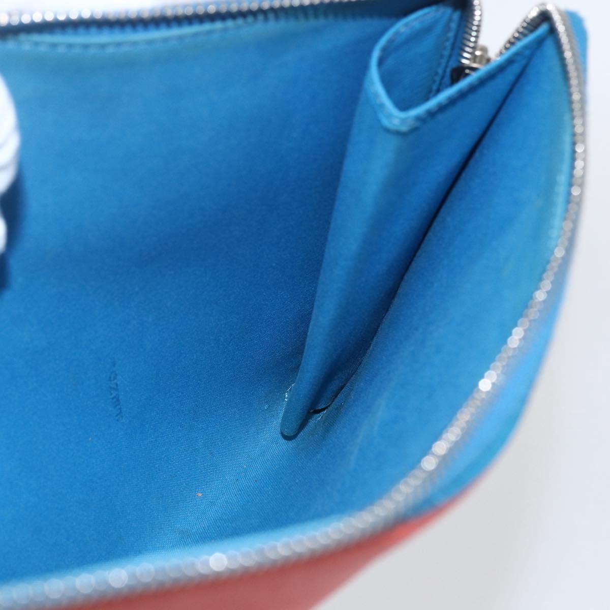FENDI monster Clutch Bag Leather Blue Auth 164501