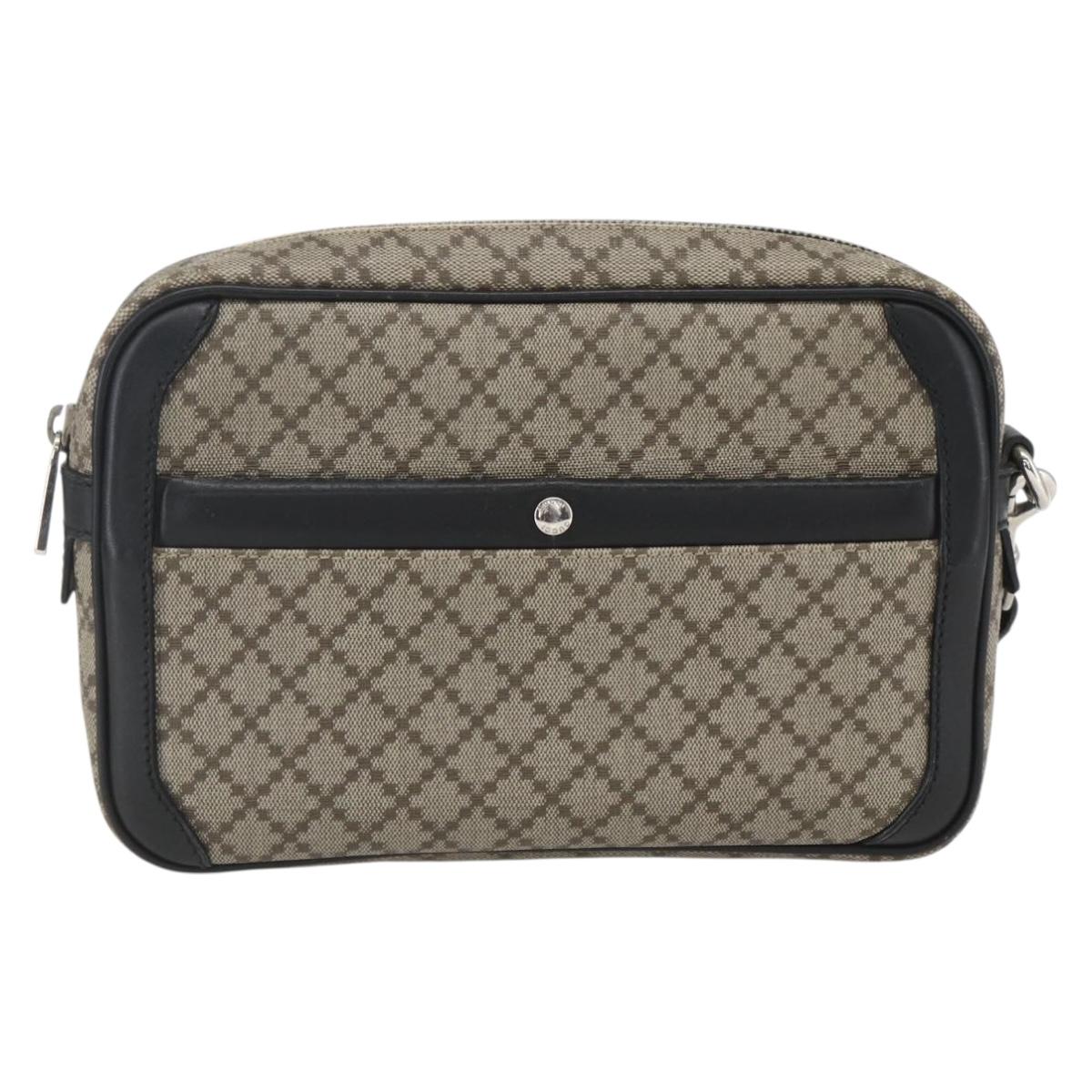 GUCCI Diamante Clutch Bag PVC Leather Beige 267921 Auth 164504