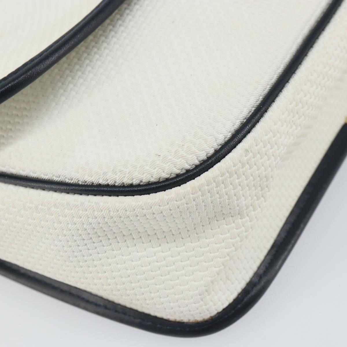 SAINT LAURENT Shoulder Bag PVC White Gold Auth 164505