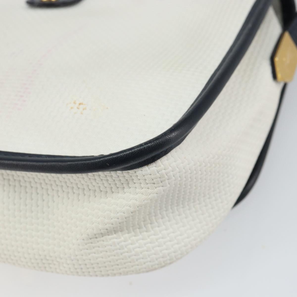 SAINT LAURENT Shoulder Bag PVC White Gold Auth 164505