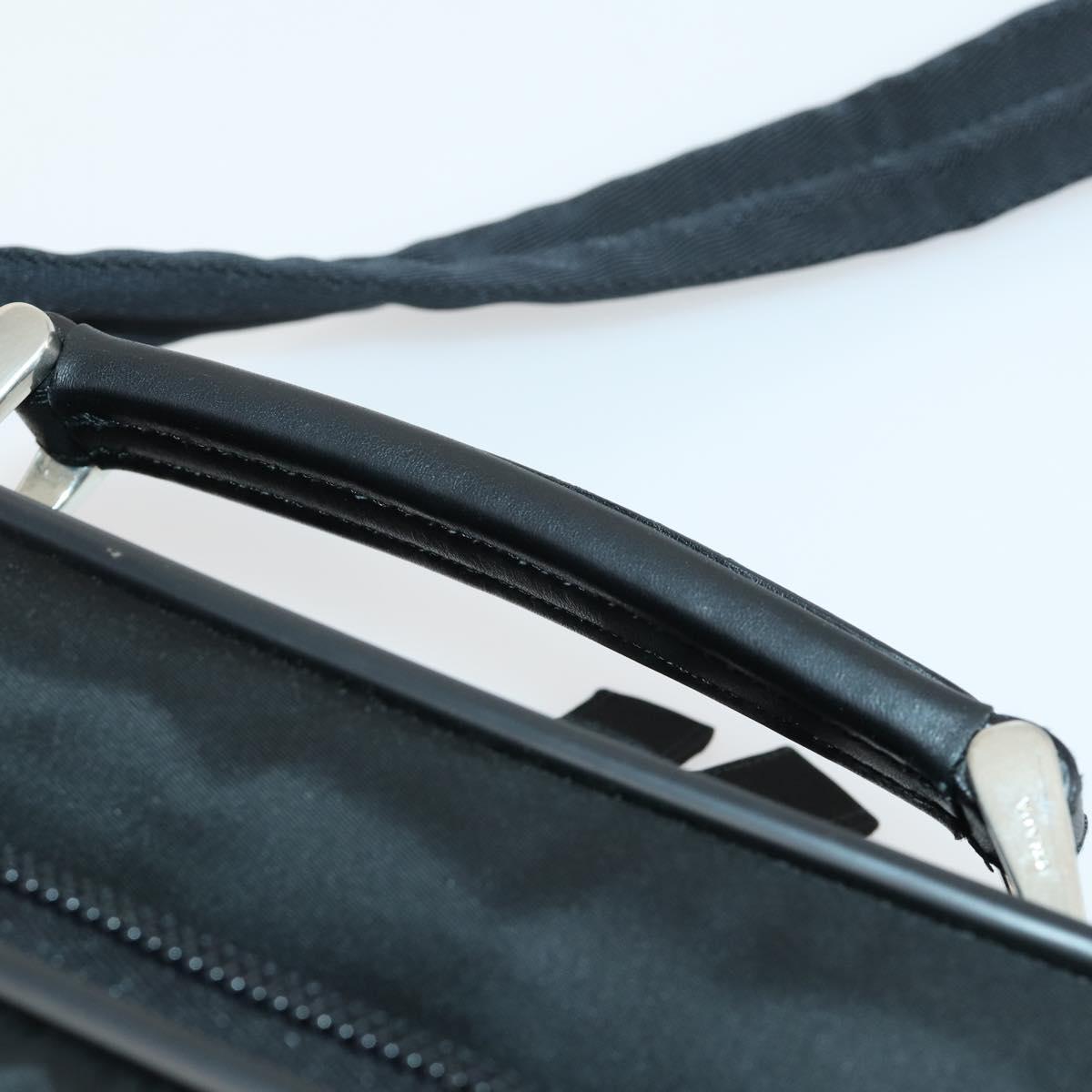 PRADA Shoulder Bag Nylon Black Silver Auth 164507