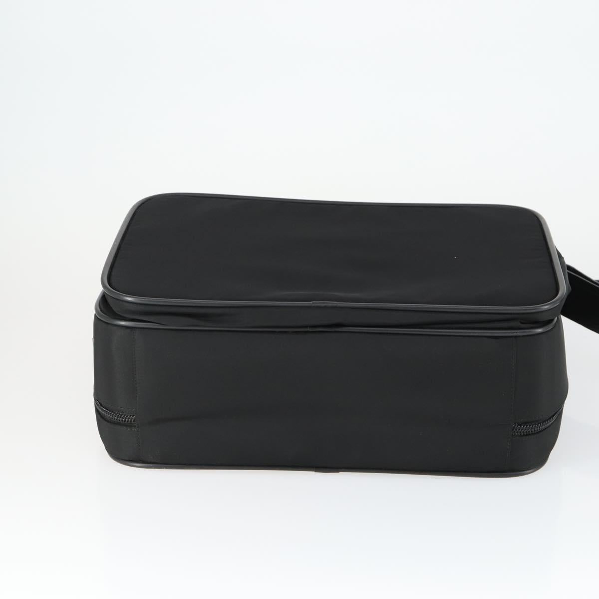 PRADA Shoulder Bag Nylon Black Silver Auth 164507