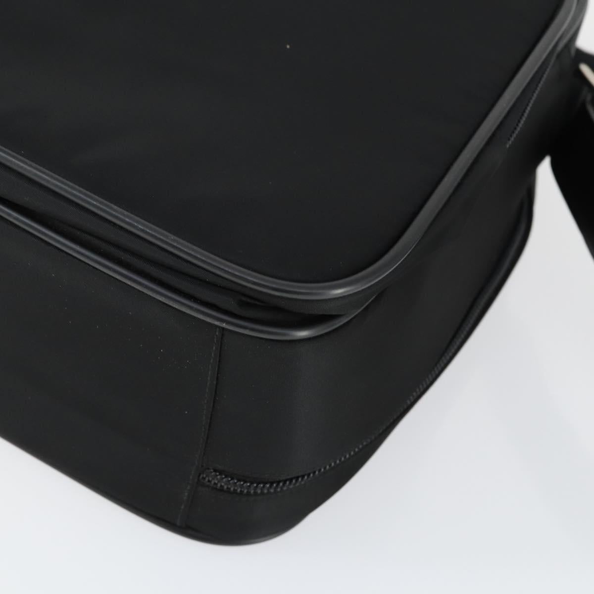 PRADA Shoulder Bag Nylon Black Silver Auth 164507