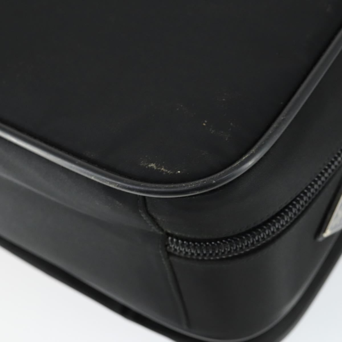 PRADA Shoulder Bag Nylon Black Silver Auth 164507