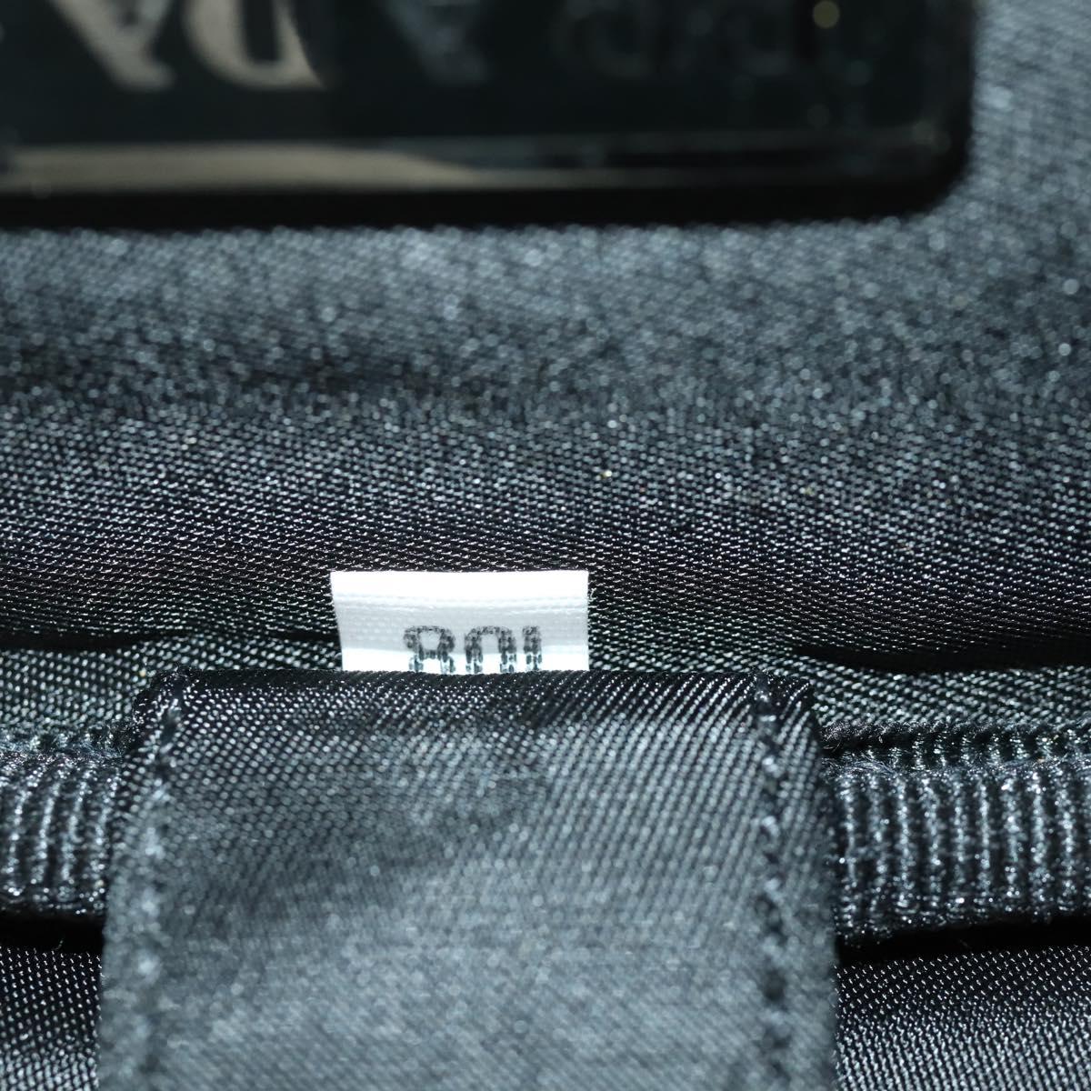 PRADA Shoulder Bag Nylon Black Silver Auth 164507