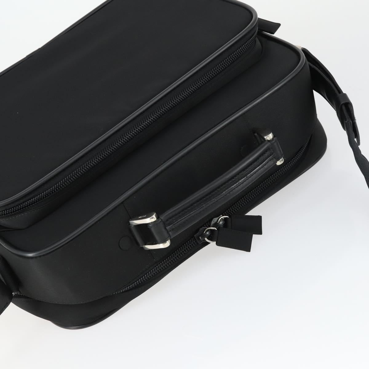 PRADA Shoulder Bag Nylon Black Silver Auth 164507