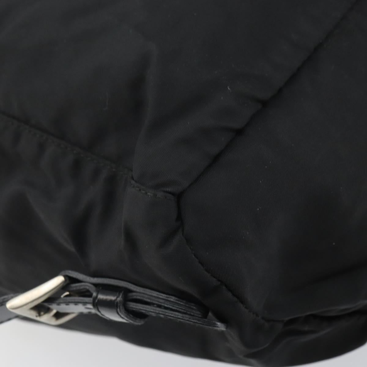 PRADA Backpack Nylon Black Silver Auth 164508