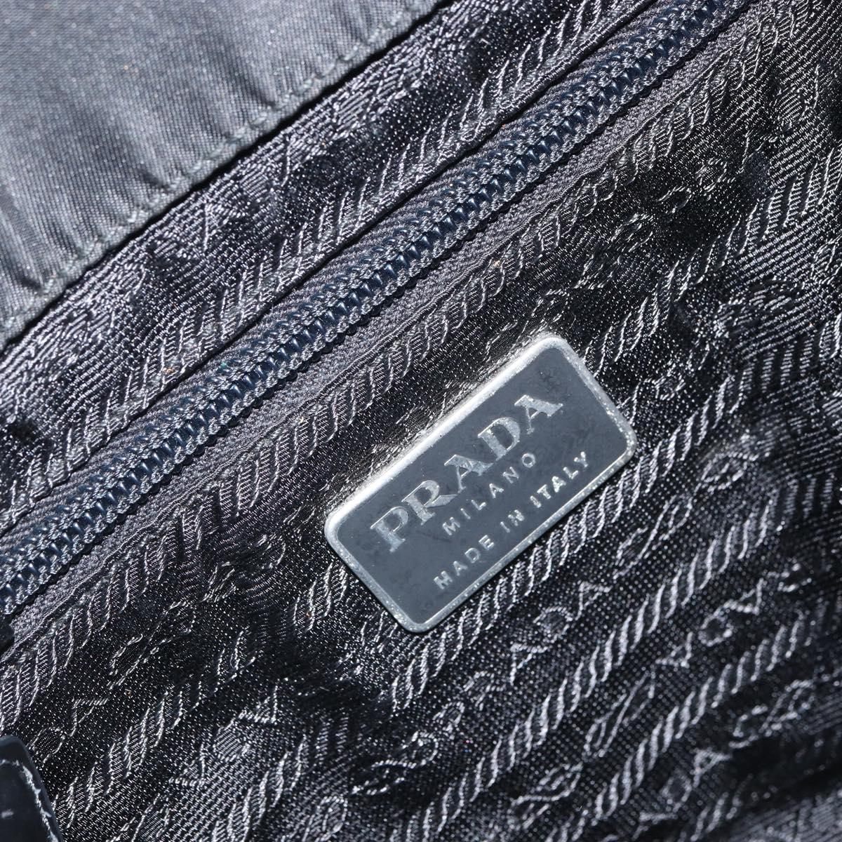 PRADA Backpack Nylon Black Silver Auth 164508