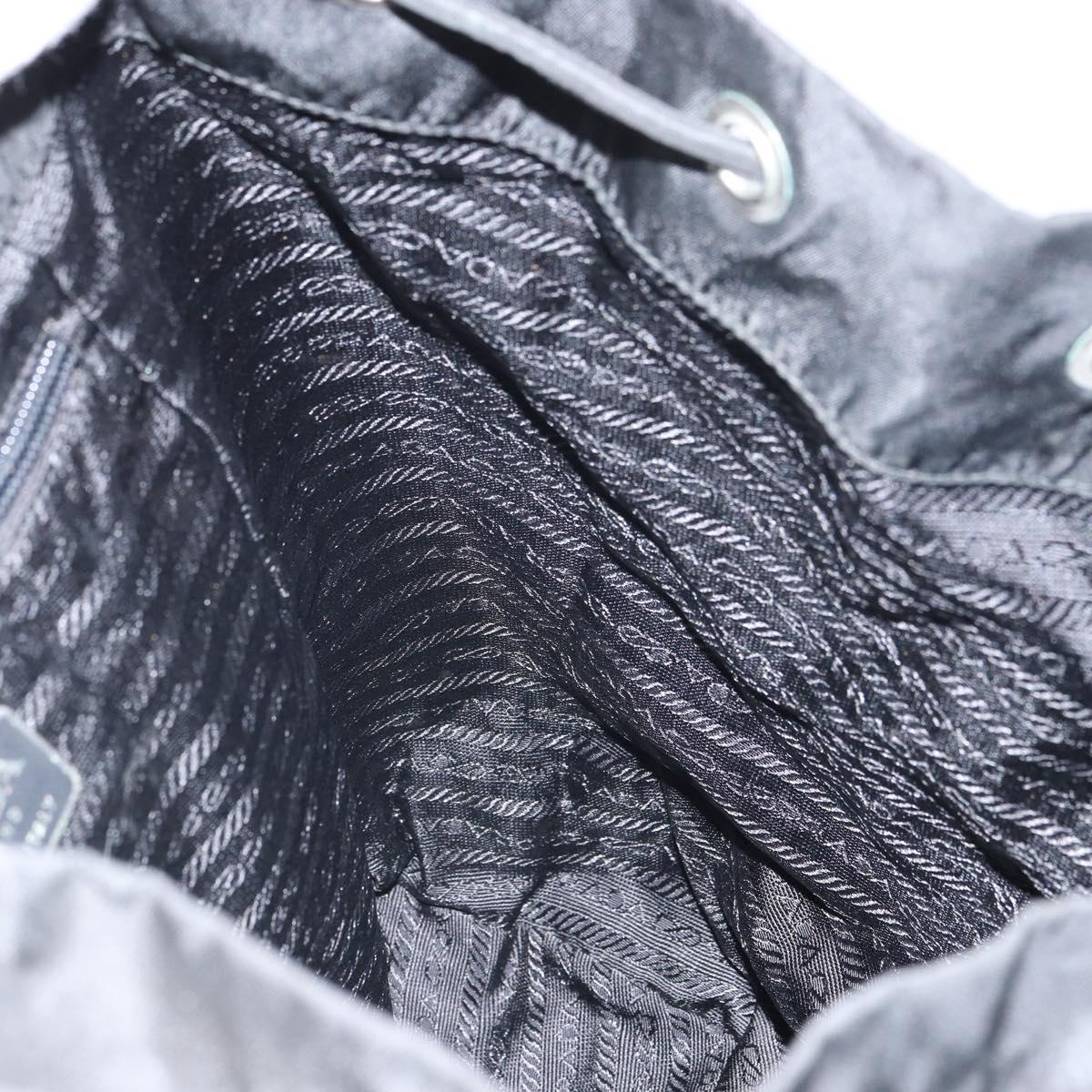 PRADA Backpack Nylon Black Silver Auth 164508