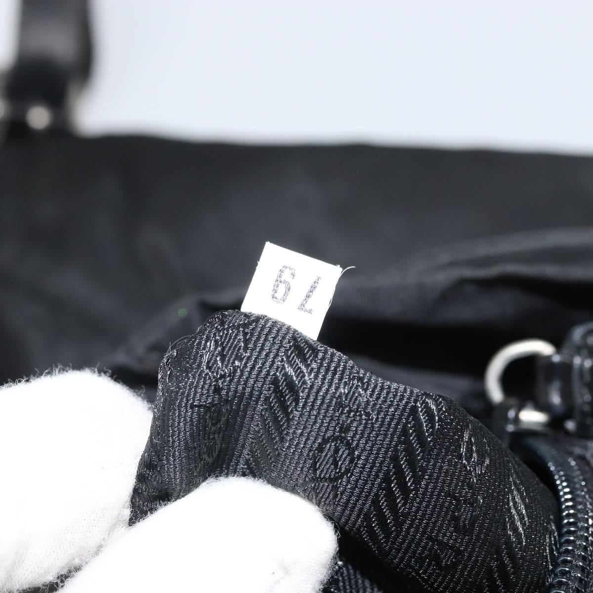 PRADA Backpack Nylon Black Silver Auth 164508