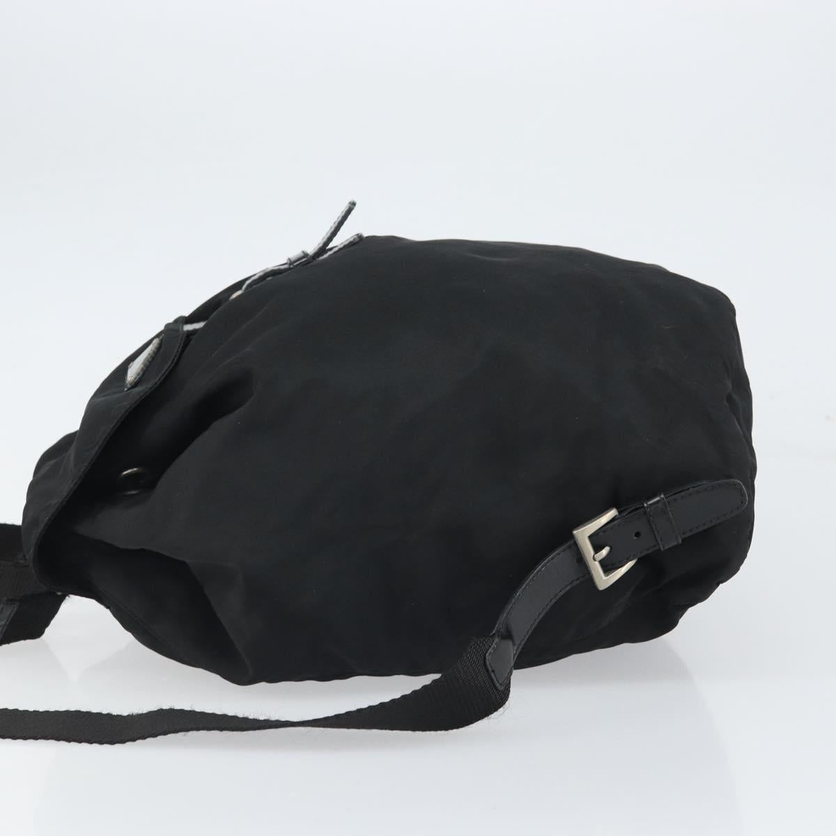 PRADA Backpack Nylon Black Silver Auth 164508