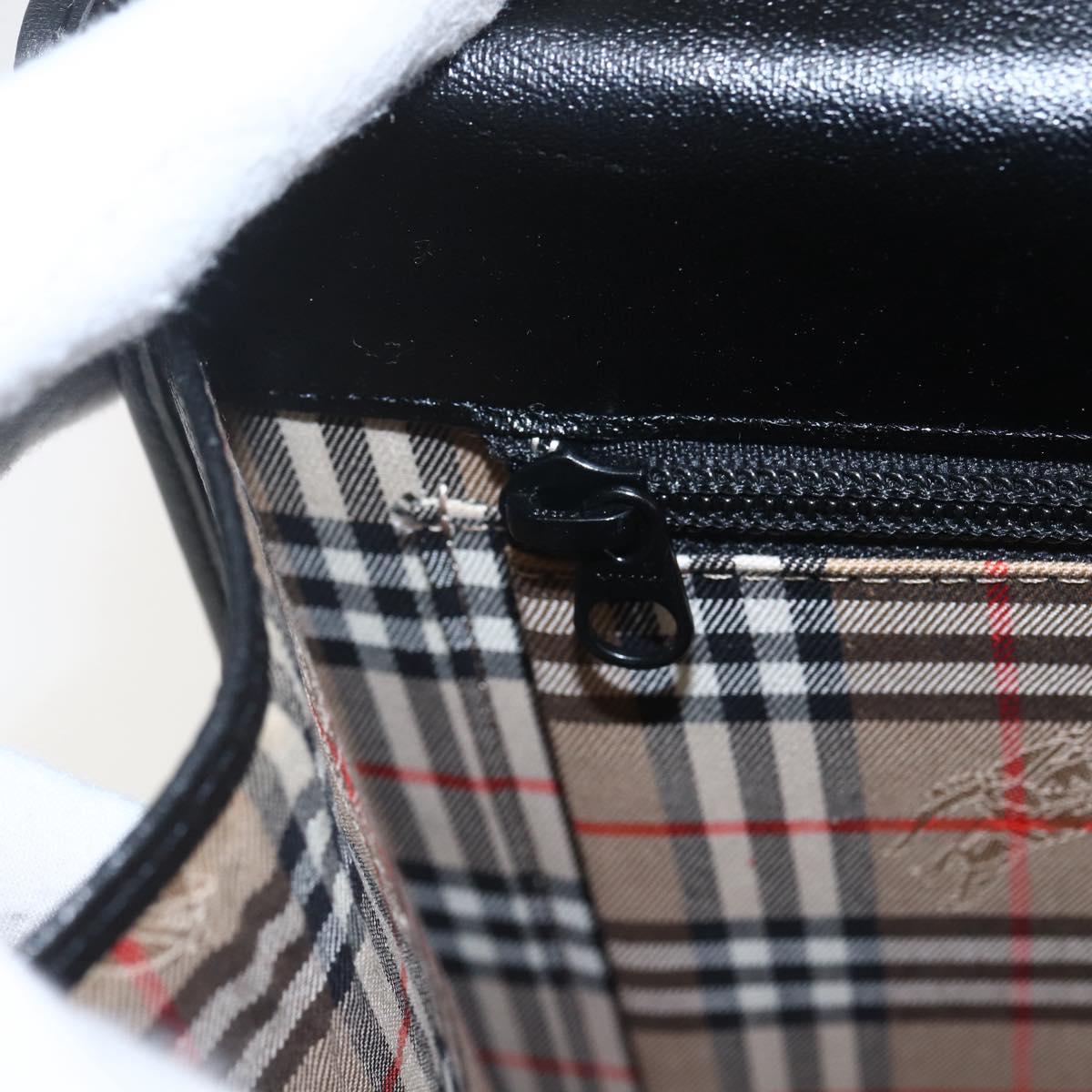 Burberrys Business Bag Leather Black Silver Auth 164514