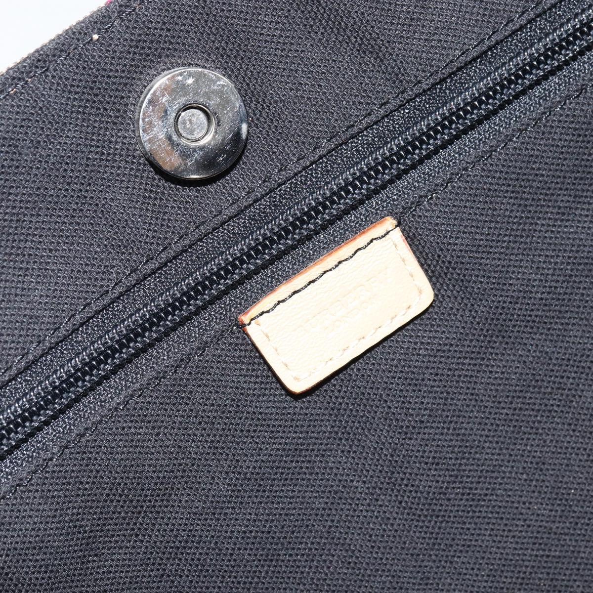 BURBERRY Nova Check Tote Bag Canvas Beige Silver Auth 164516