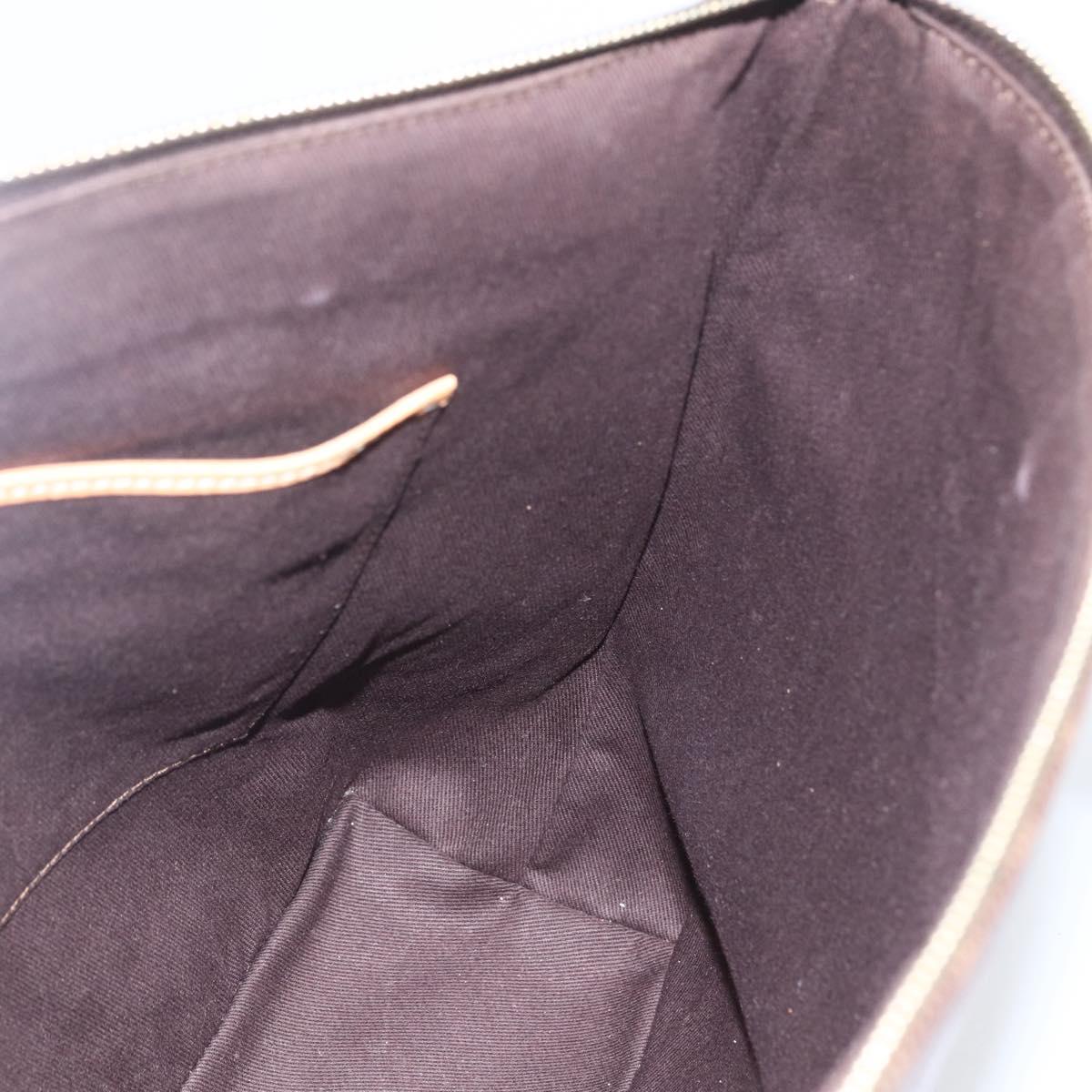 CELINE Macadam Canvas Tote Bag PVC Leather Brown Gold Auth 164523