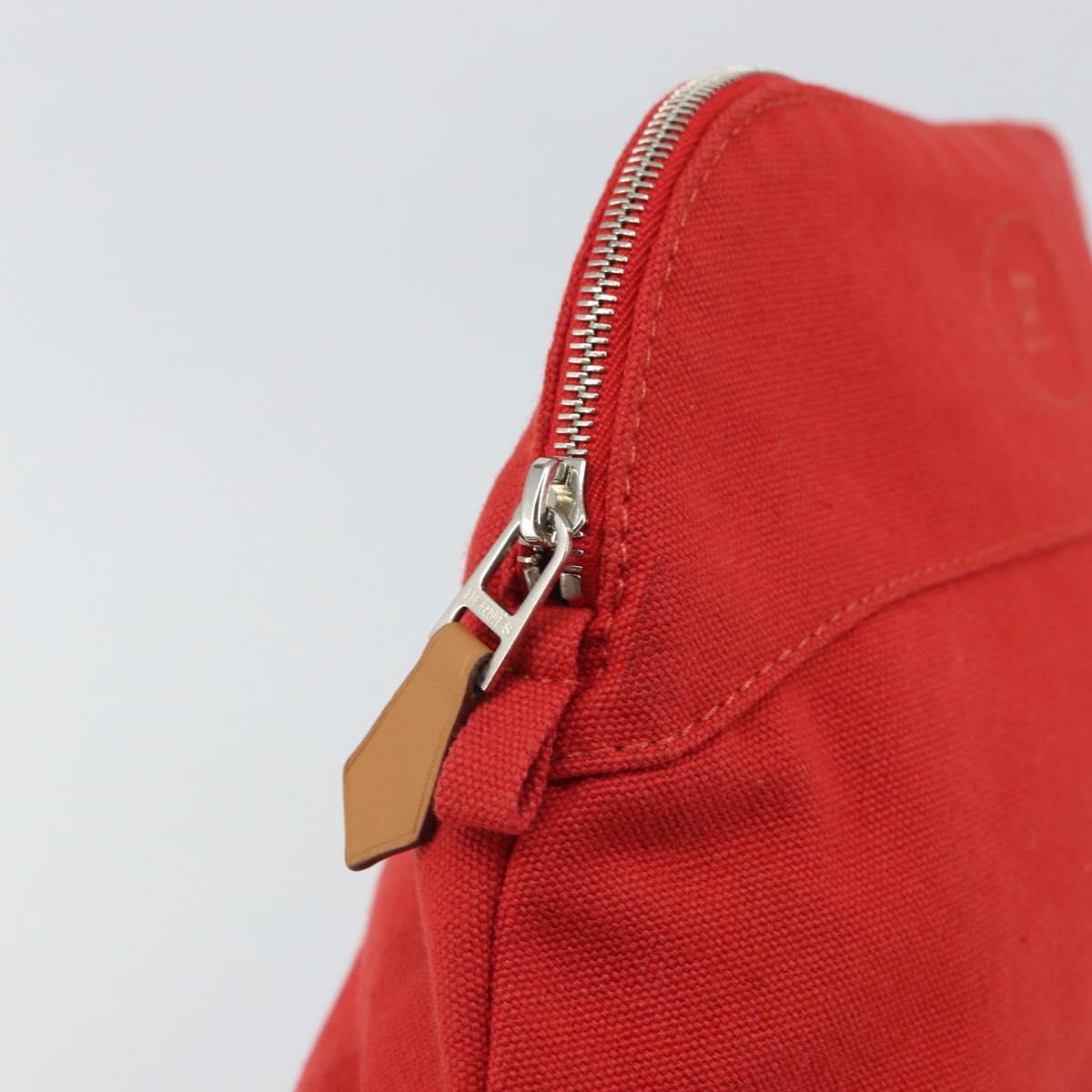 HERMES Bolide MM Pouch Canvas Red Auth 164531