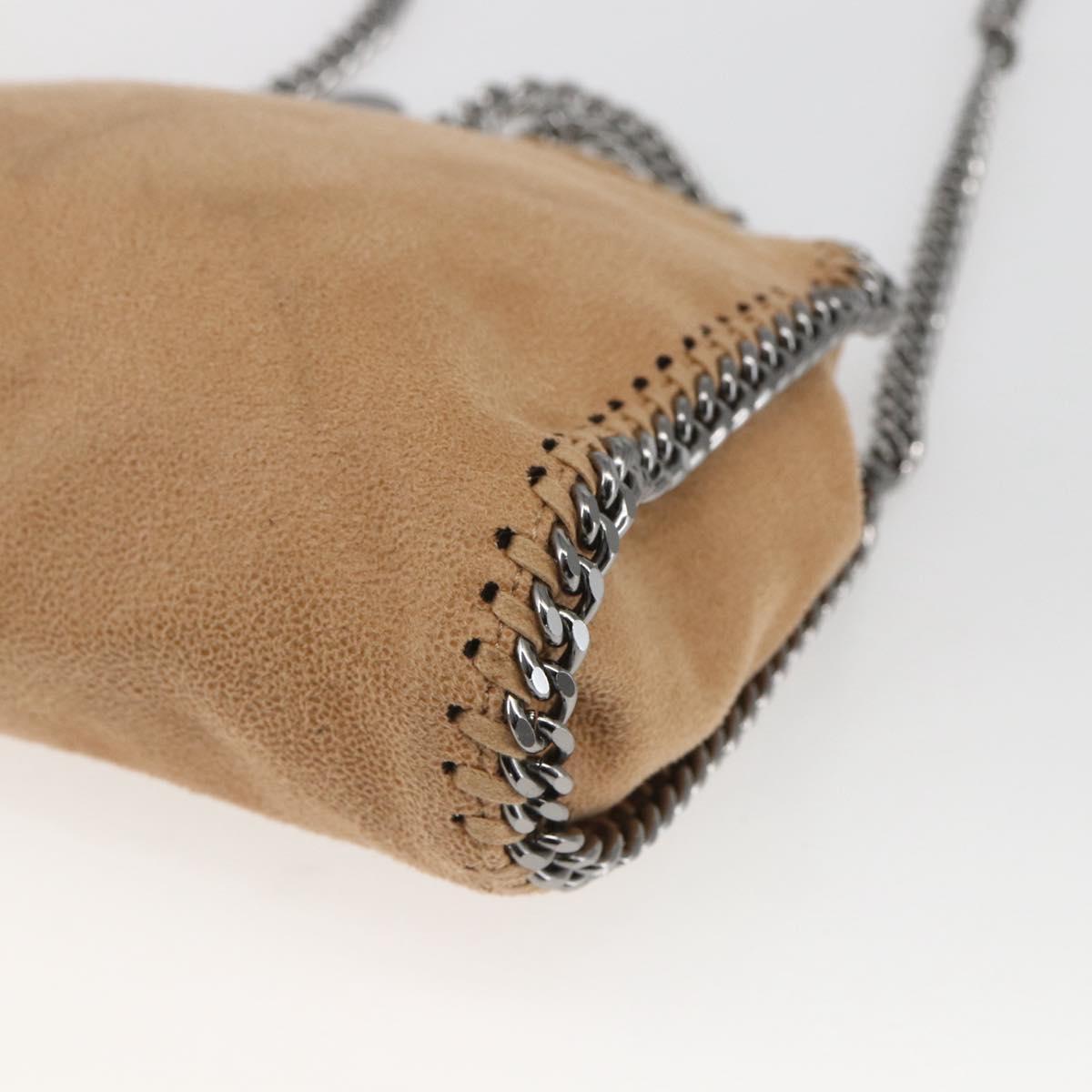 Stella MacCartney Chain Falabella Bag Polyester Beige Silver 371223 Auth 164532