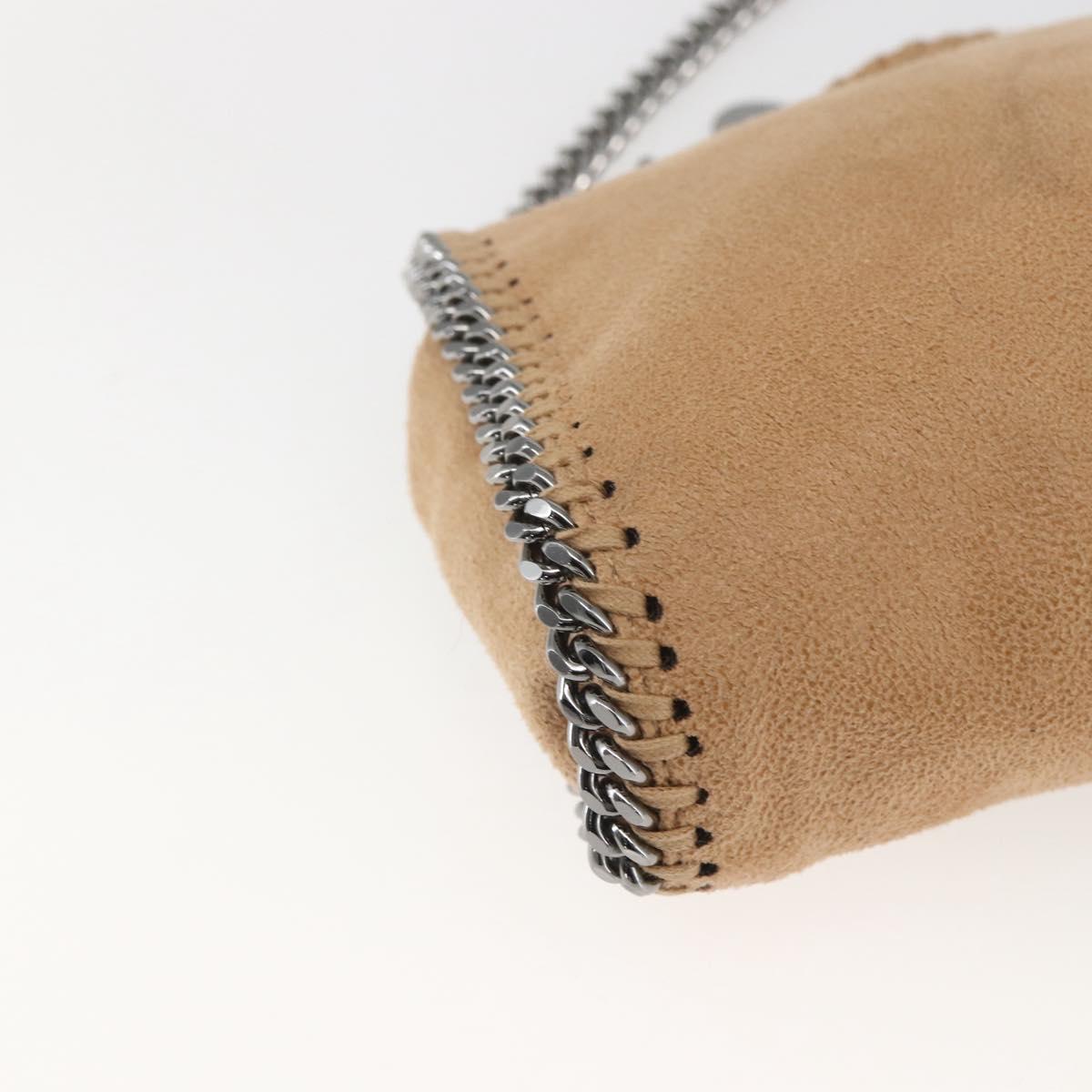 Stella MacCartney Chain Falabella Bag Polyester Beige Silver 371223 Auth 164532