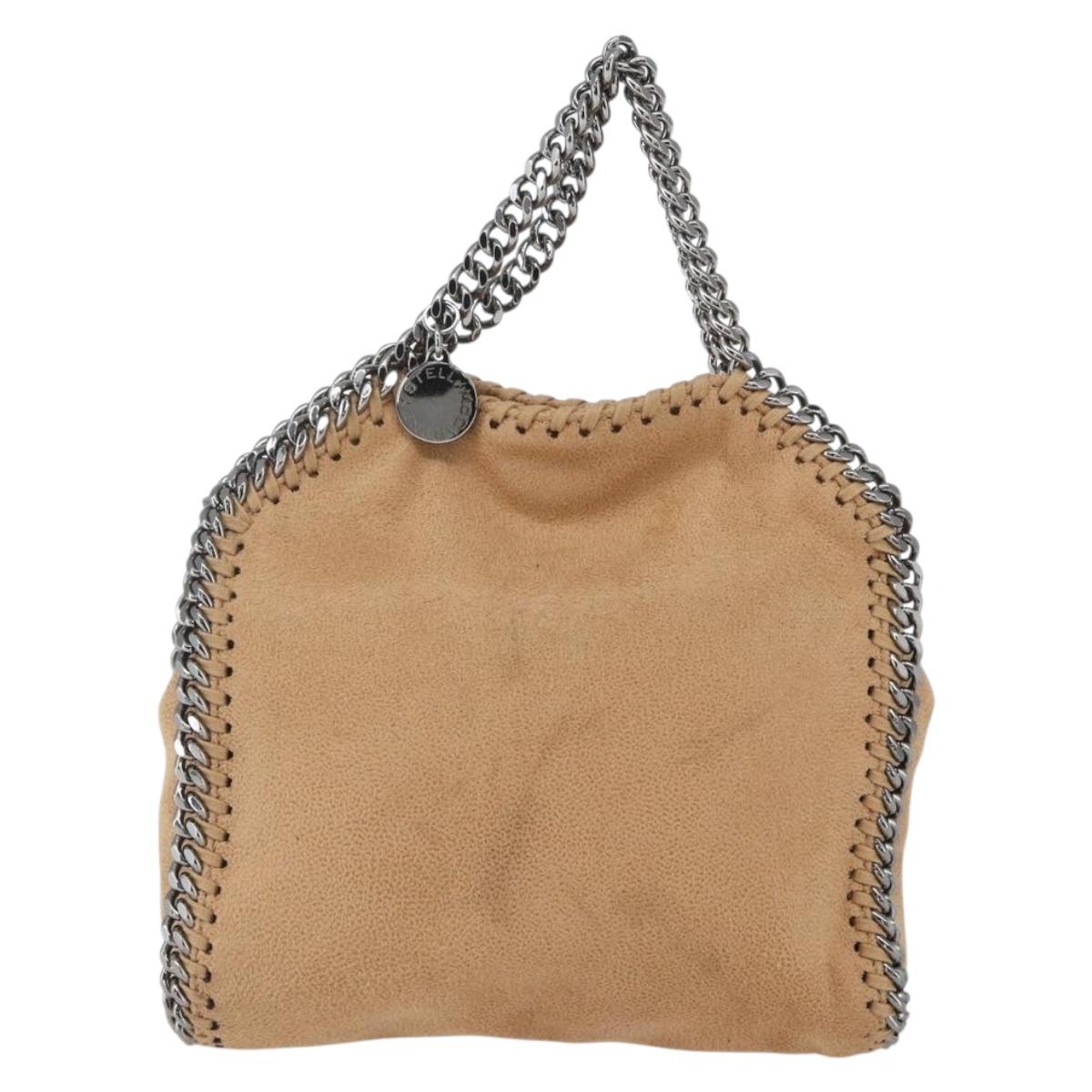 Stella MacCartney Chain Falabella Bag Polyester Beige Silver 371223 Auth 164532