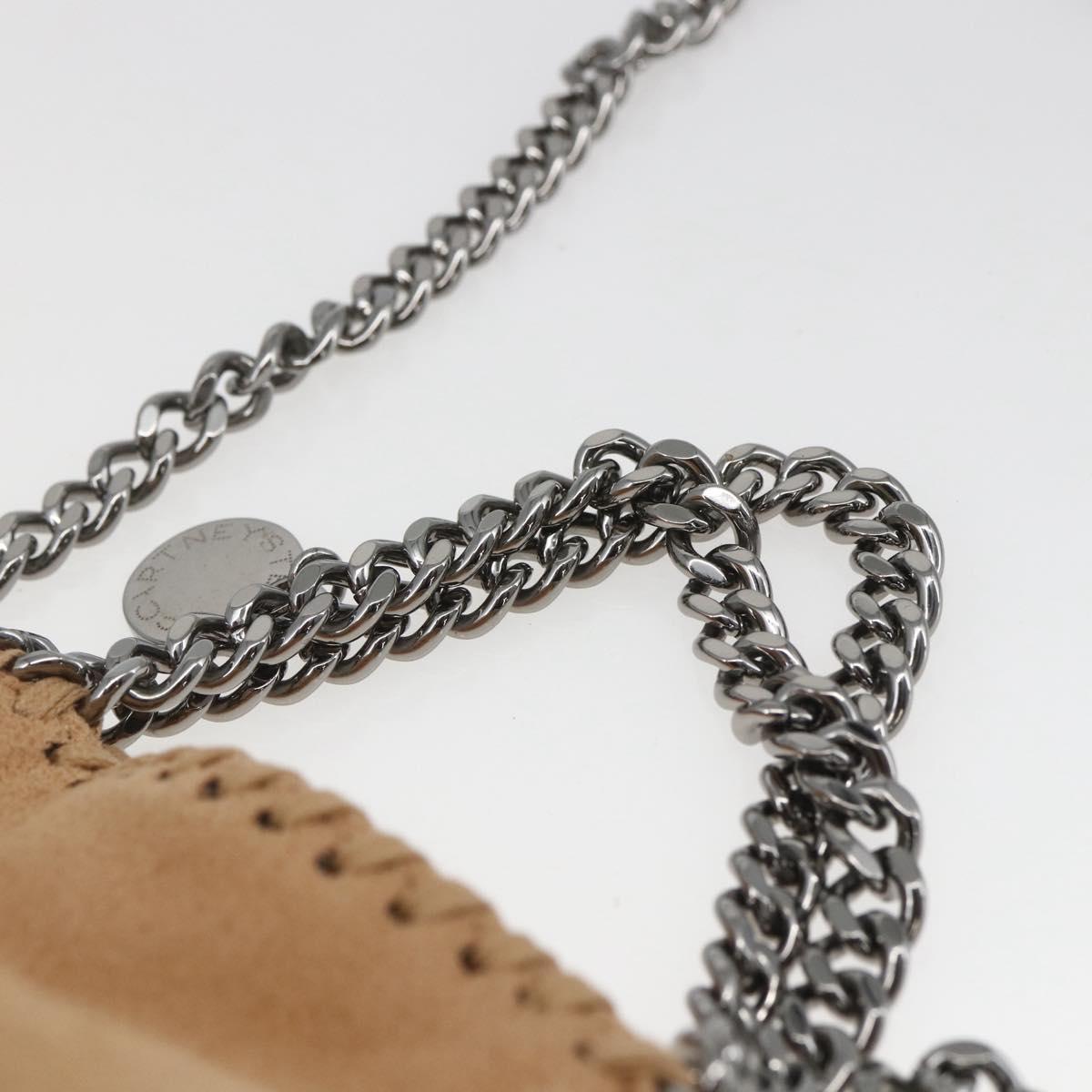 Stella MacCartney Chain Falabella Bag Polyester Beige Silver 371223 Auth 164532