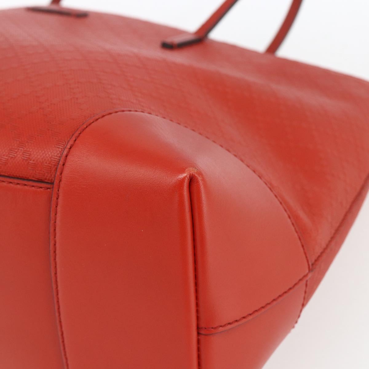 GUCCI Diamante Tote Bag Leather Red Gold 353397 Auth 164533