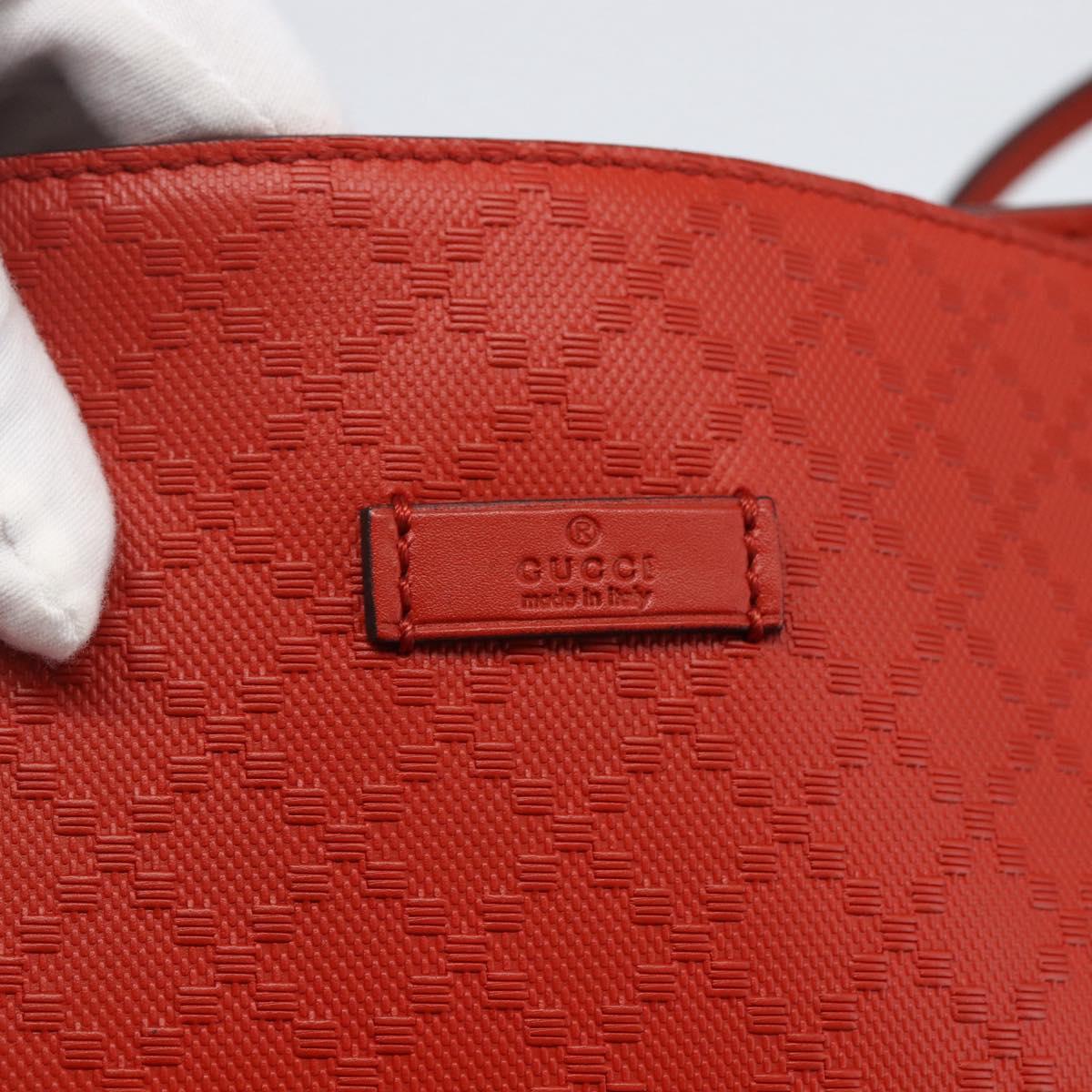 GUCCI Diamante Tote Bag Leather Red Gold 353397 Auth 164533
