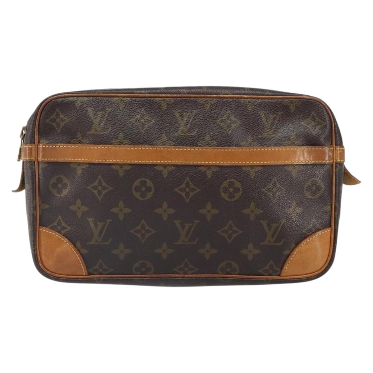 LOUIS VUITTON Monogram Compiegne 28 Clutch Bag M51845 LV Auth 164550
