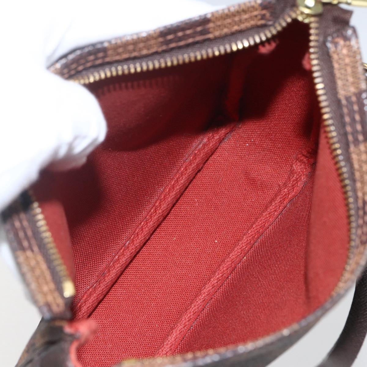 LOUIS VUITTON Damier Ebene Trousse makeup Pouch N51982 LV Auth 164571