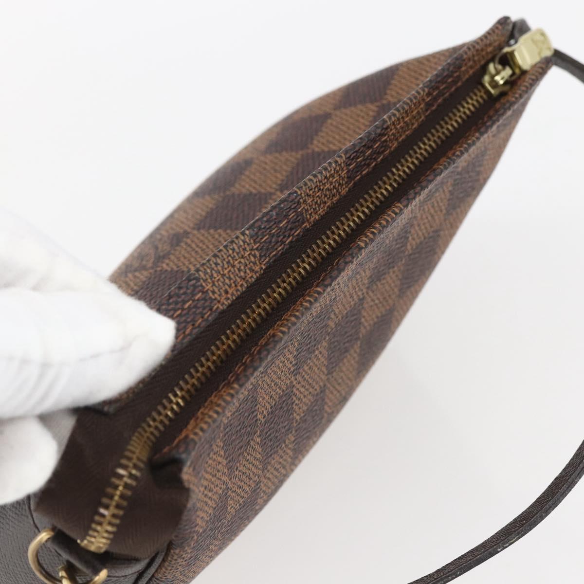 LOUIS VUITTON Damier Ebene Trousse makeup Pouch N51982 LV Auth 164571