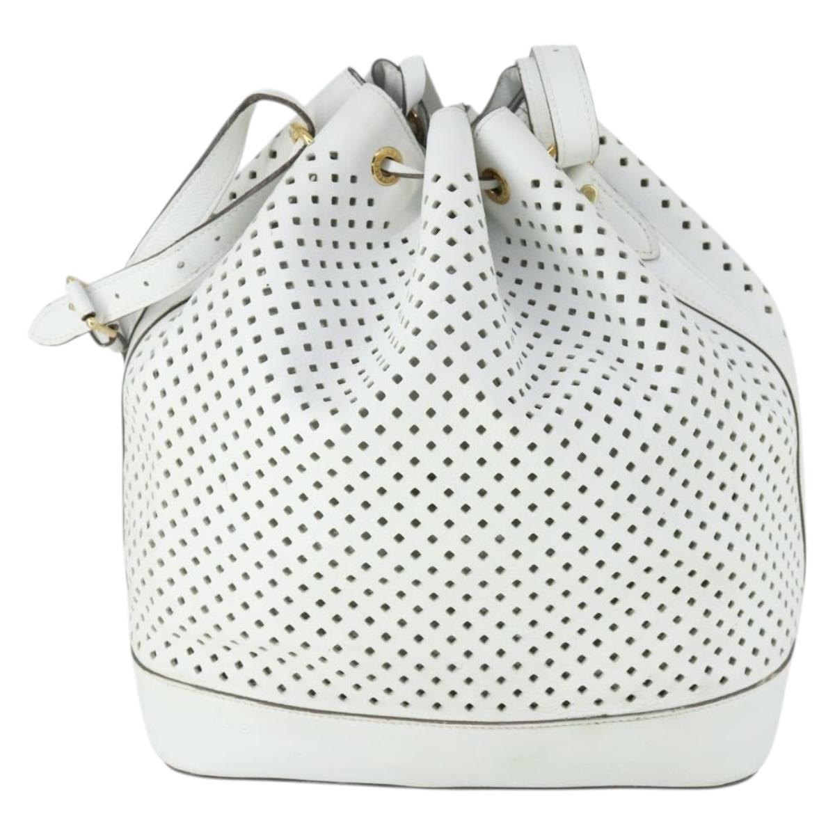 LOUIS VUITTON Perfo Flore Noe Shoulder Bag White LV Auth 164588V