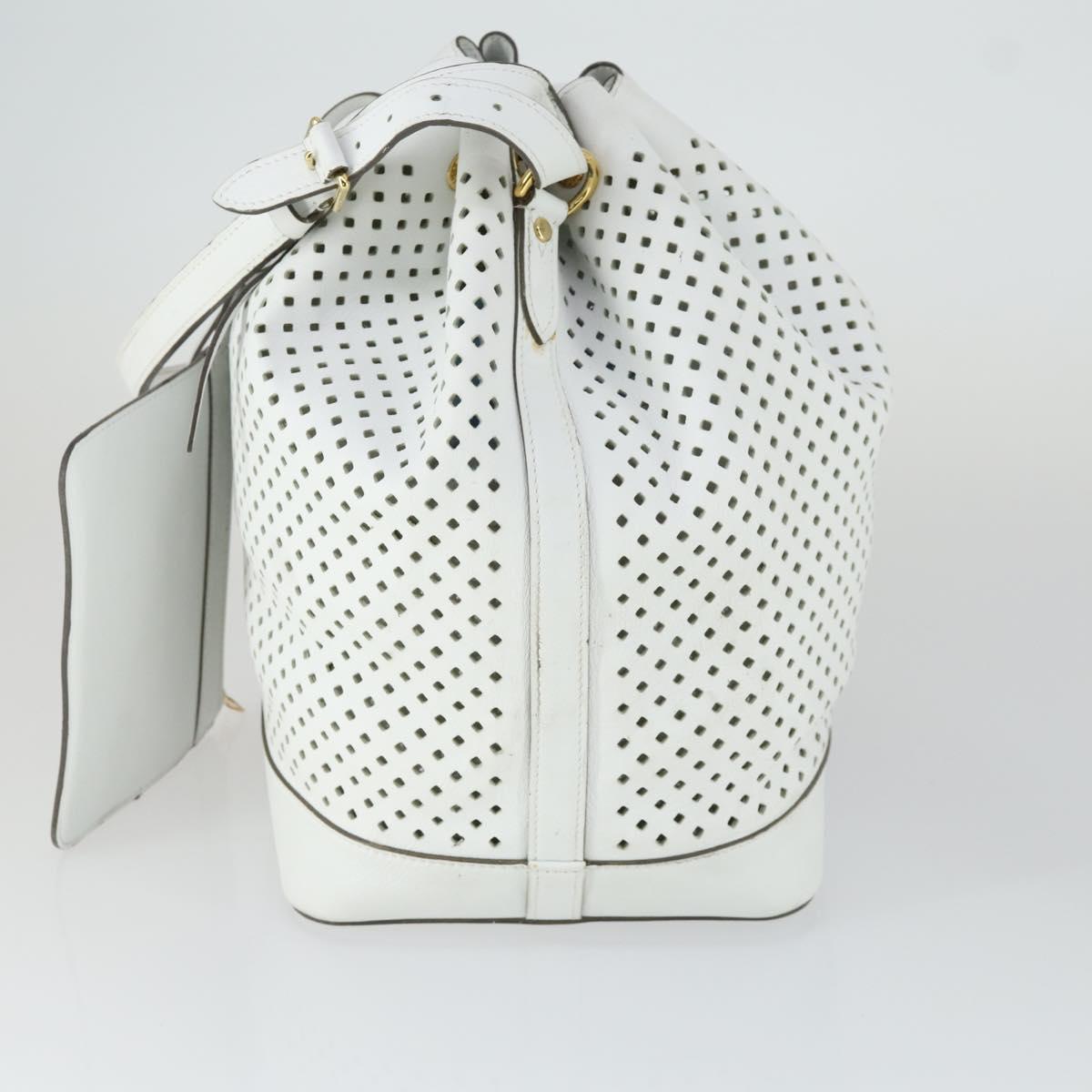 LOUIS VUITTON Perfo Flore Noe Shoulder Bag White LV Auth 164588A