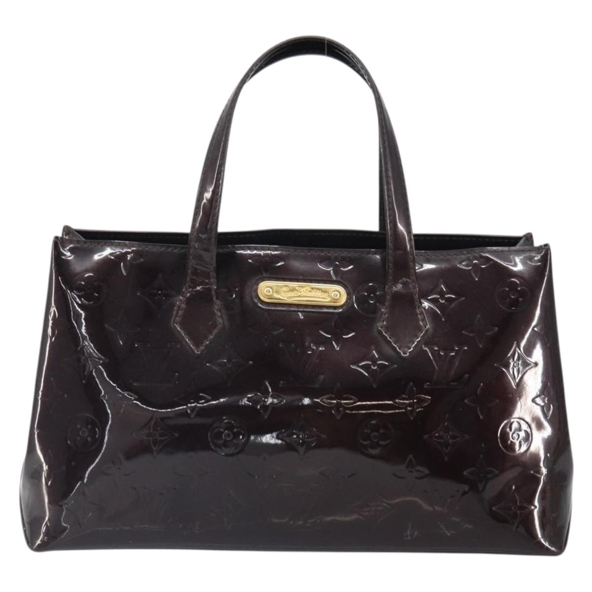 LOUIS VUITTON Monogram Vernis Wilshire PM Hand Bag Amarante M93641 Auth 164589
