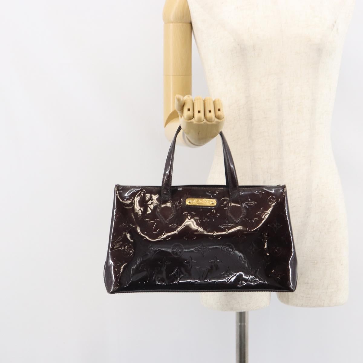 LOUIS VUITTON Monogram Vernis Wilshire PM Hand Bag Amarante M93641 Auth 164589