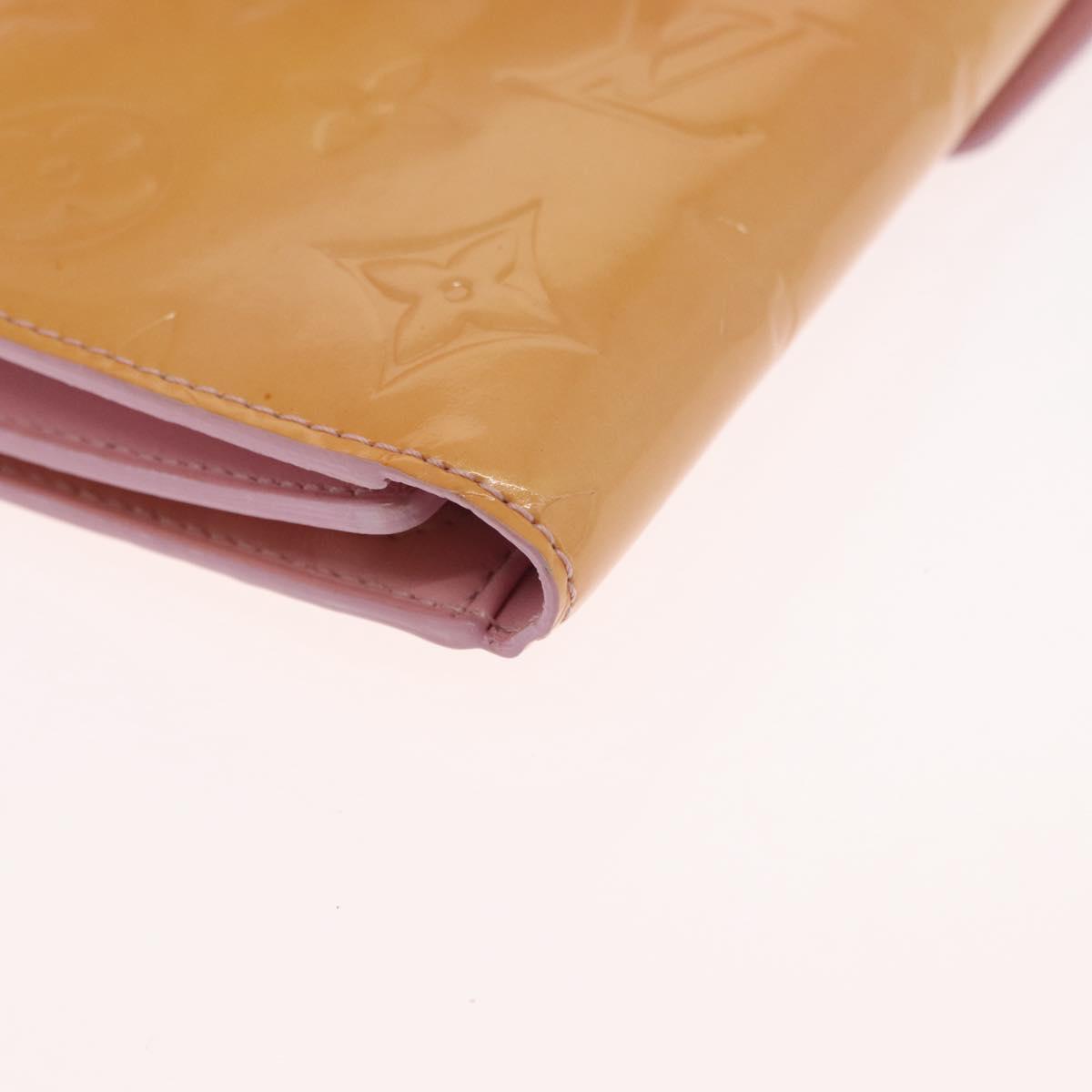 LOUIS VUITTON Monogram Vernis Walker Wallet Marshmallow Pink M91035 Auth 164598