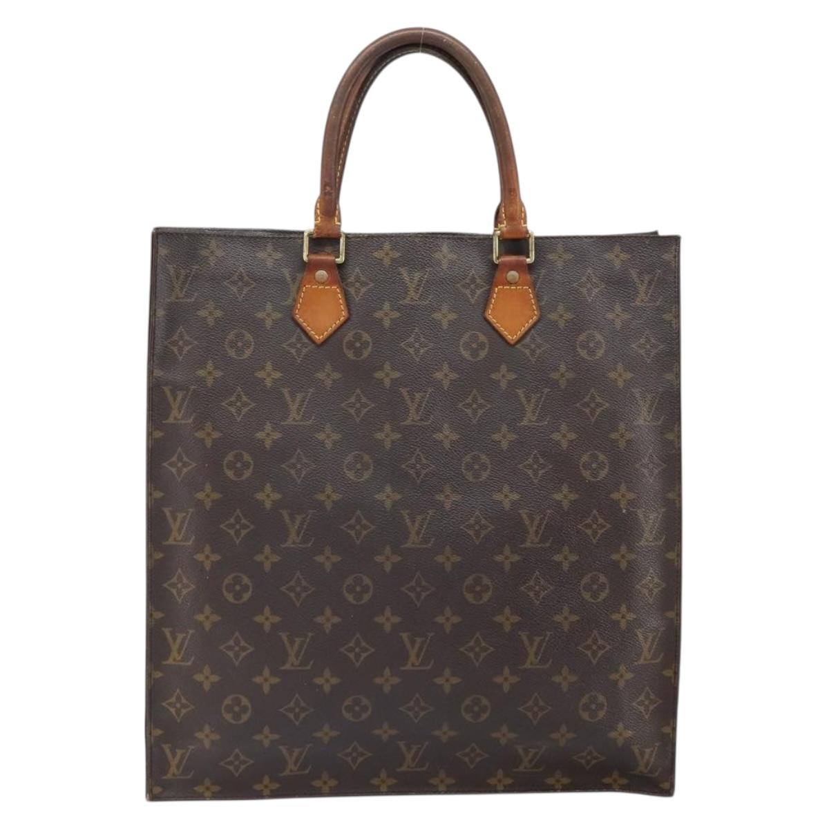 LOUIS VUITTON Monogram Sac Plat Hand Bag M51140 LV Auth 164613