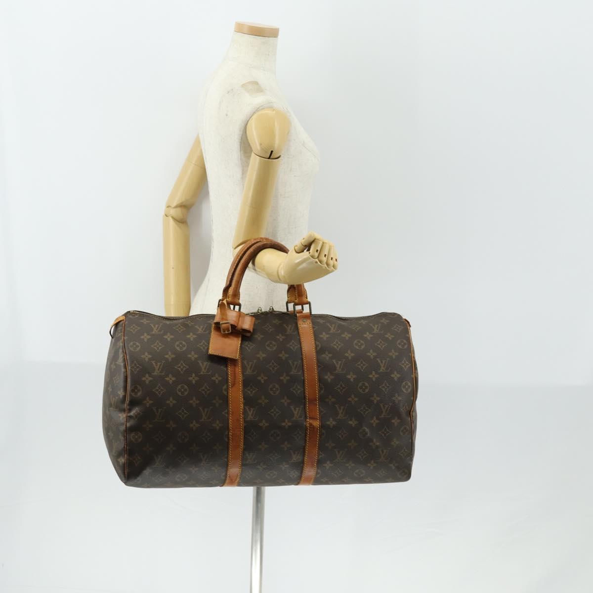 LOUIS VUITTON Monogram Keepall 50 Boston Bag M41426 LV Auth 164682