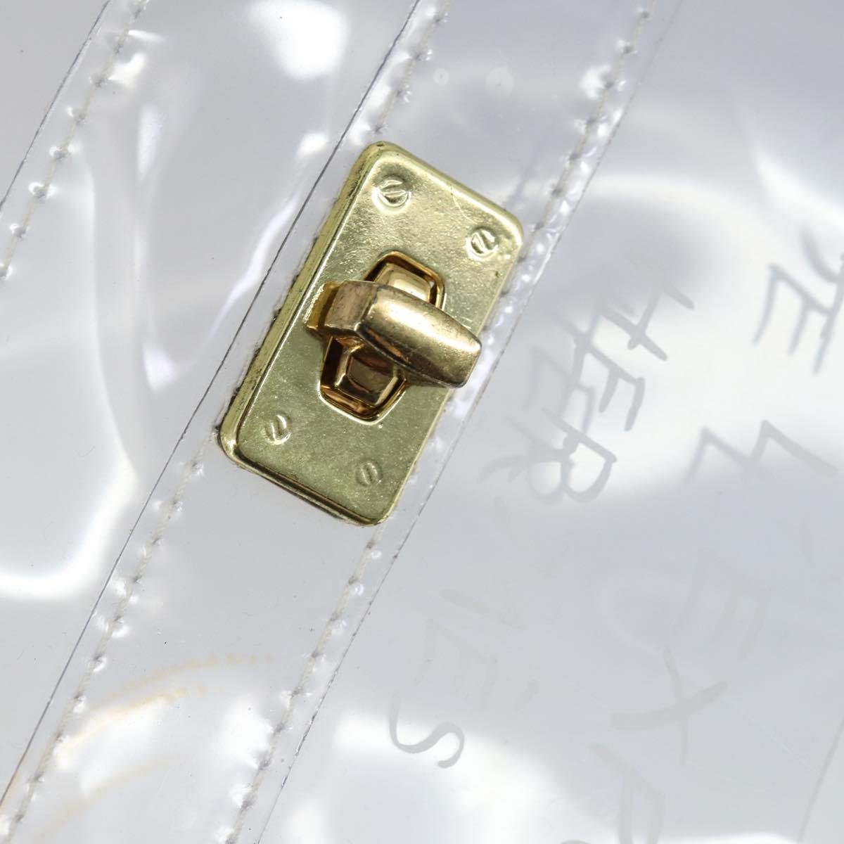 HERMES Vinyl Kelly Hand Bag Vinyl Clear Auth 164684