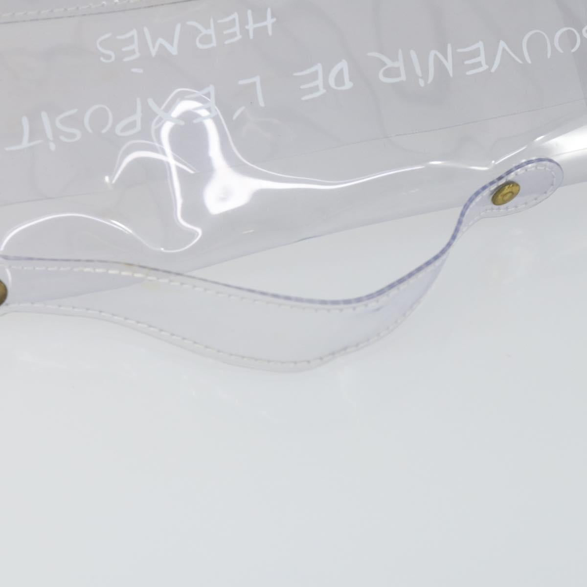 HERMES Vinyl Kelly Hand Bag Vinyl Clear Auth 164684