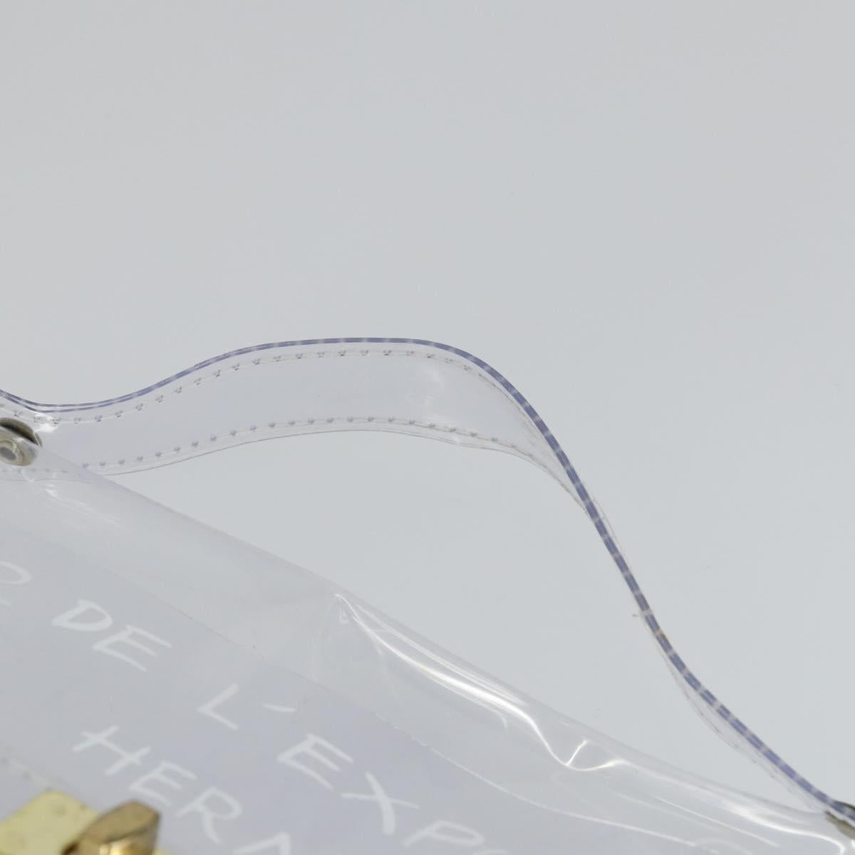 HERMES Vinyl Kelly Hand Bag Vinyl Clear Auth 164684