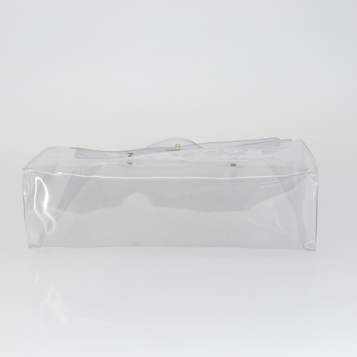 HERMES Vinyl Kelly Hand Bag Vinyl Clear Auth 164684