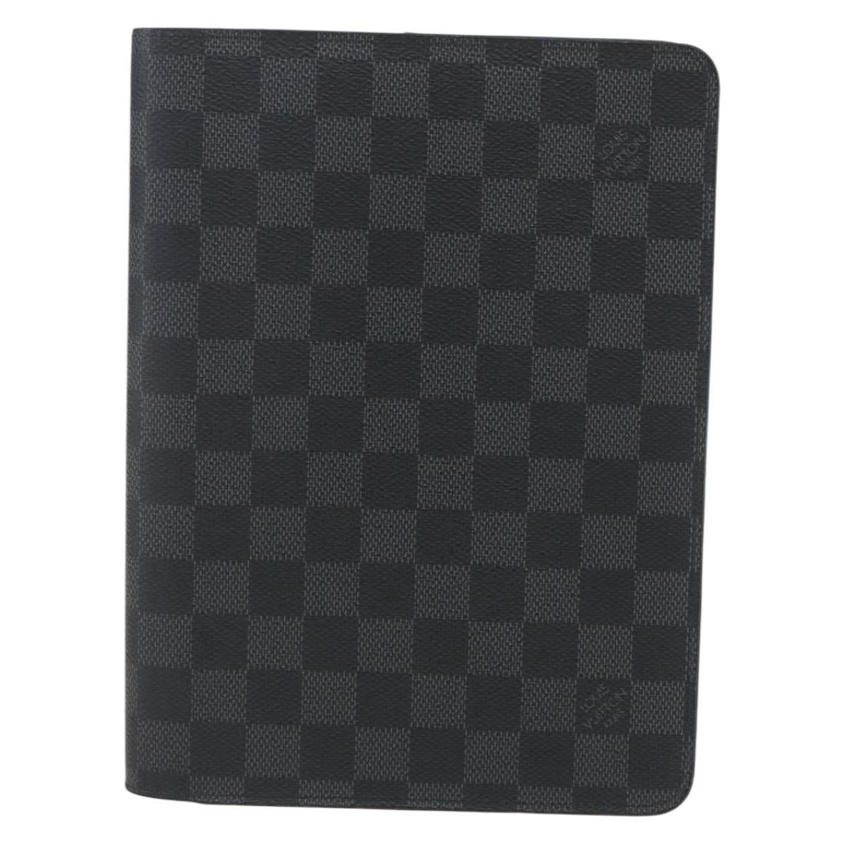 LOUIS VUITTON Damier Graphite Agenda Bureau Note Cover R20974 LV Auth 164698