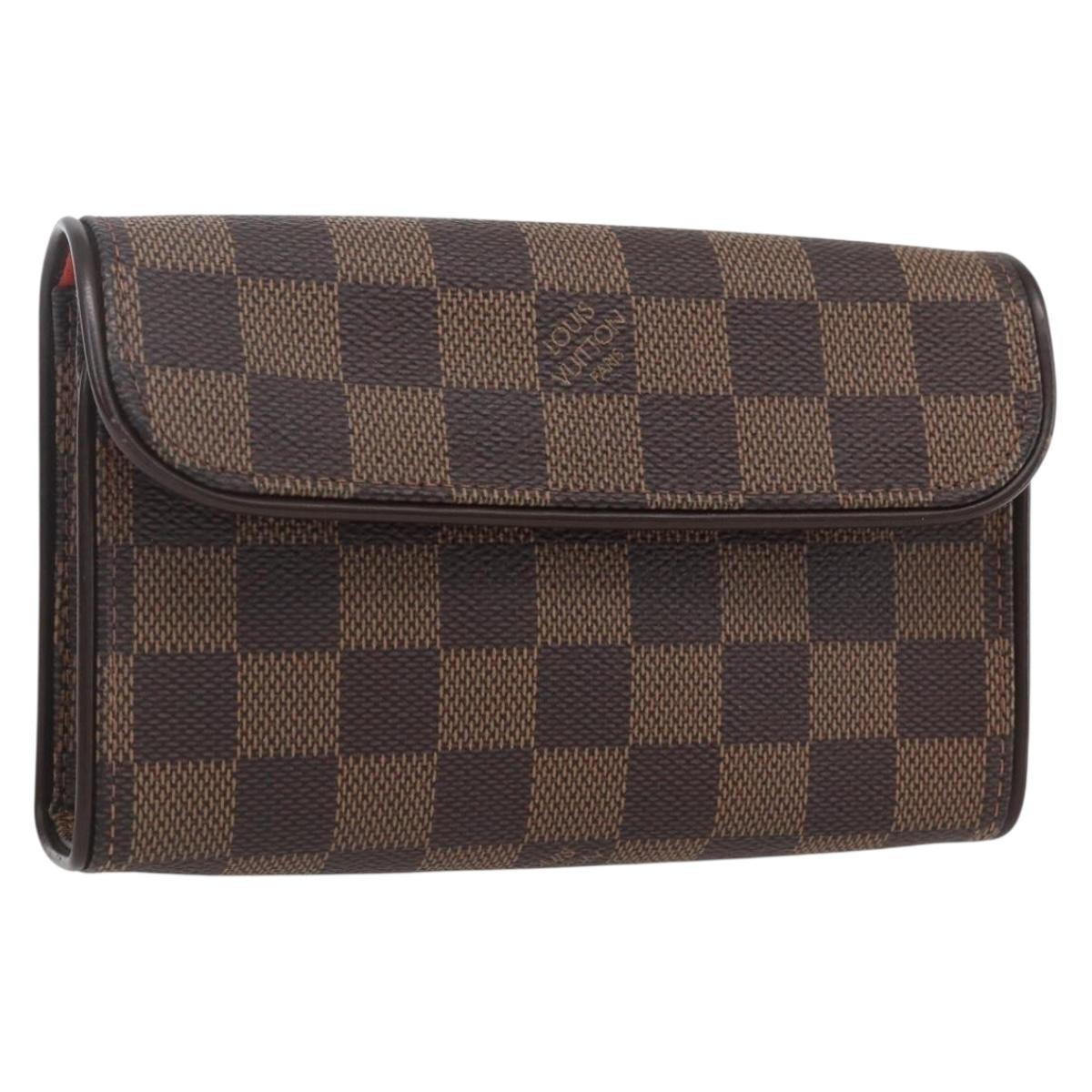 LOUIS VUITTON Damier Ebene Pochette Florentine Waist bag N51856 LV Auth 164702