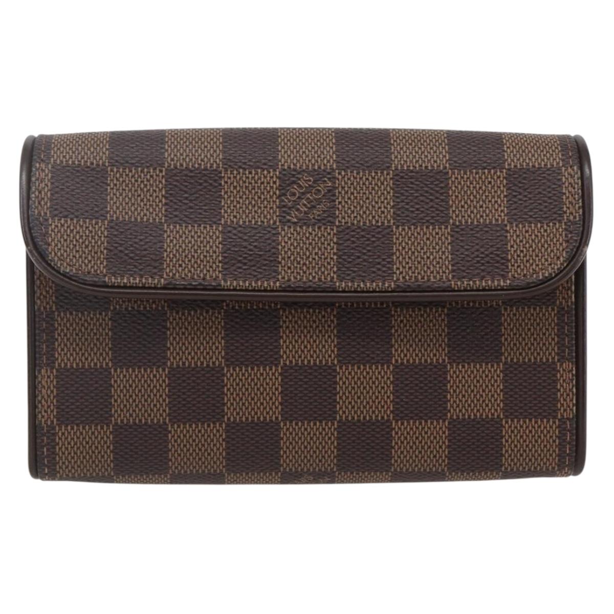 LOUIS VUITTON Damier Ebene Pochette Florentine Waist bag N51856 LV Auth 164702