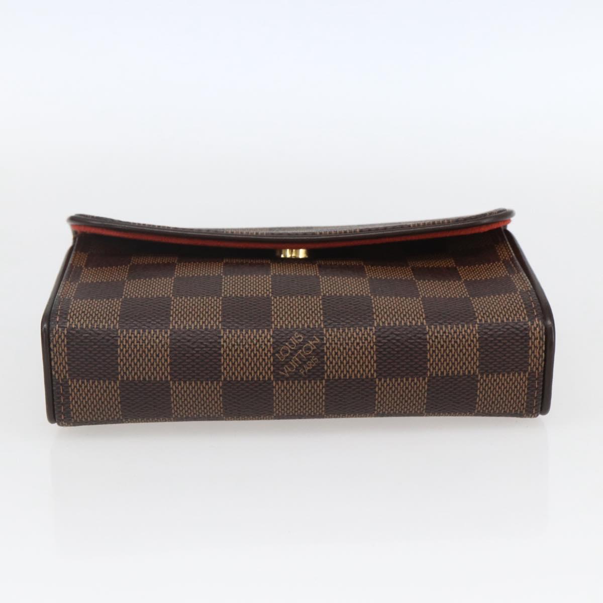 LOUIS VUITTON Damier Ebene Pochette Florentine Waist bag N51856 LV Auth 164702