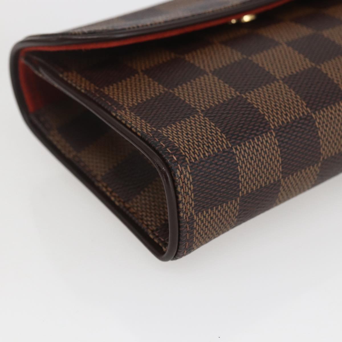 LOUIS VUITTON Damier Ebene Pochette Florentine Waist bag N51856 LV Auth 164702